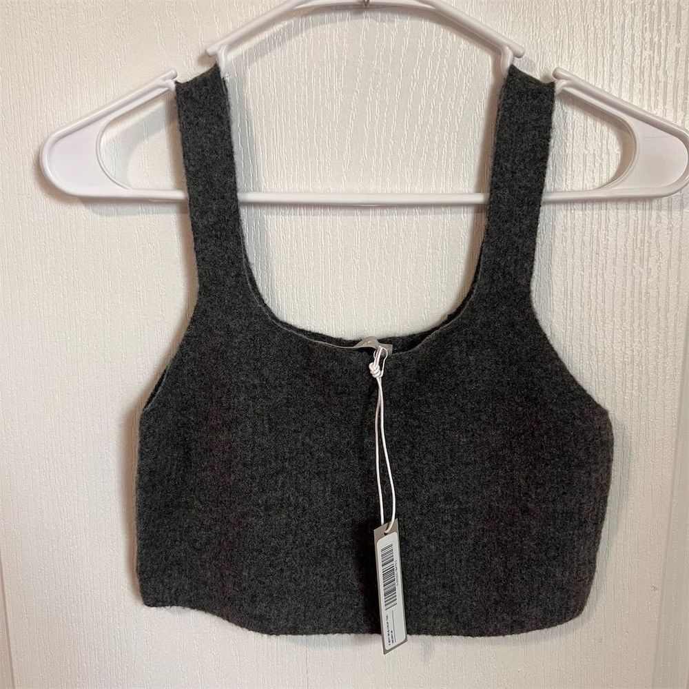 Everlane‎ Women's Gray Cropped Cozy Stretch Tank Top Size Medium NWT